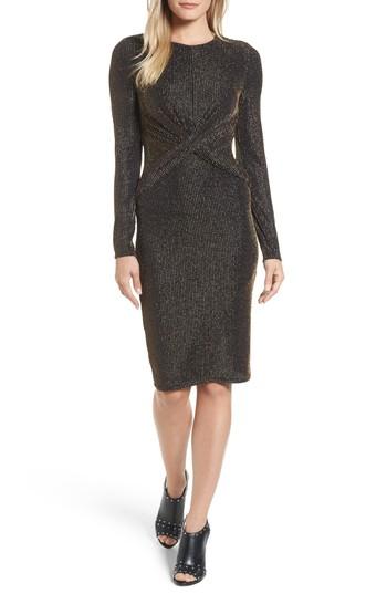 Women's Michael Michael Kors Twist Waist Metallic Dress