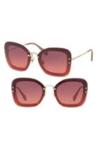 Women's Miu Miu 65mm Gradient Oversize Sunglasses - Pink