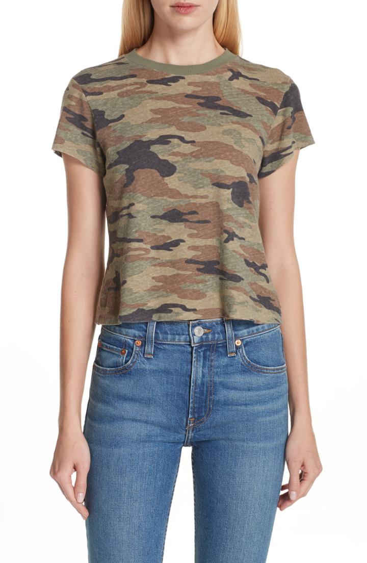 Women's Re/done Camo Print Slim Tee