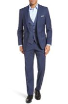 Men's Boss Johnstons/lenon Trim Fit Houndstooth Wool Three Piece Suit