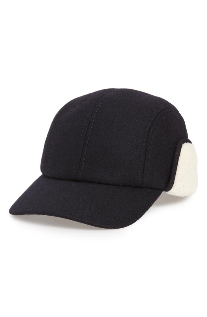 Women's Rag & Bone Pilot Cap With Faux Shearling Trim -