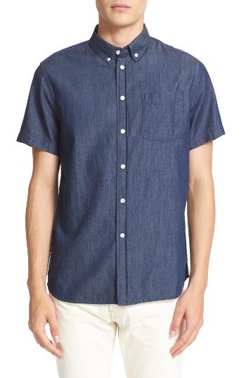 Men's Saturdays Nyc Esquina Slim Fit Denim Sport Shirt - Blue