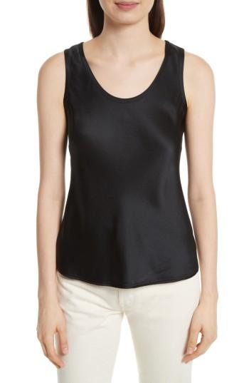 Women's Vince Bias Cut Silk Tank - Black