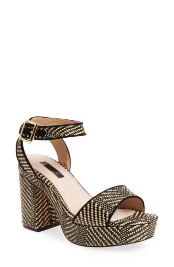 Women's Topshop Love Woven Platform Sandal .5us / 36eu - Black