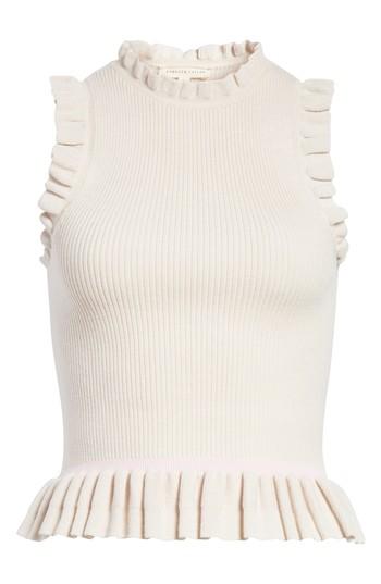 Women's Rebecca Taylor Ruffle Trim Tank - Pink