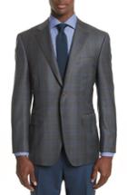 Men's Canali Classic Fit Plaid Wool Sport Coat Us / 50 Eur - Grey