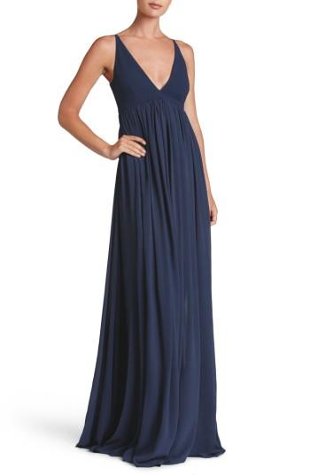 Women's Dress The Population Phoebe Chiffon Gown, Size - Blue