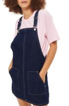 Women's Topshop Denim Pinafore Dress Us (fits Like 10-12) - Blue