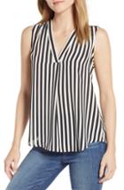 Women's Vince Camuto Stripe Sleeveless Blouse, Size - Black