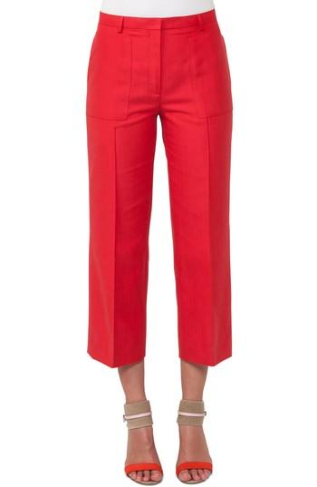 Women's Akris Colette Cotton & Silk Crop Pants - Red