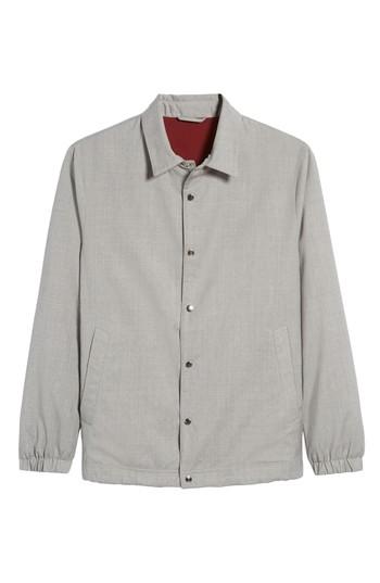 Men's Eleventy Storm System Wool Coach Jacket, Size - Grey