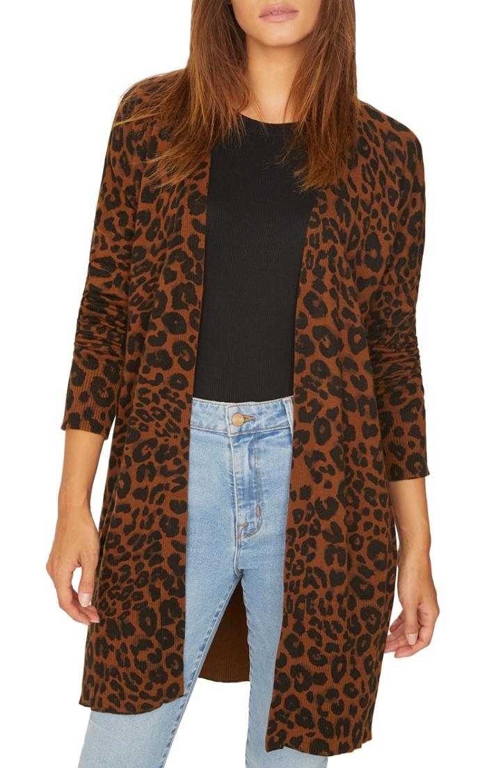 Women's Sanctuary Lenox Leopard Print Cardigan - Brown