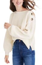 Women's Madewell Boatneck Bubble Sleeve Sweater, Size - White