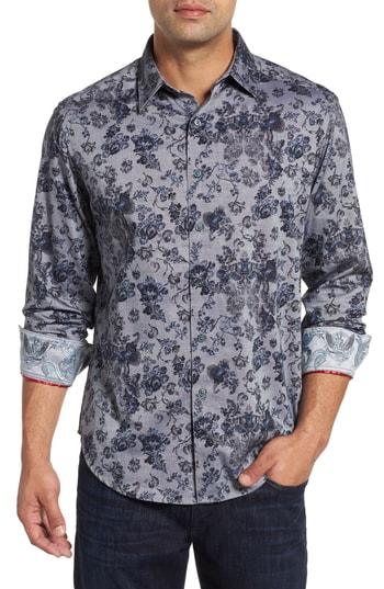Men's Robert Graham Barker Classic Fit Floral Sport Shirt - Blue