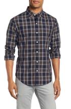 Men's Bonobos Washed Slim Fit Plaid Sport Shirt, Size R - Blue
