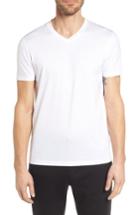 Men's Boss Teal Slim Fit V-neck T-shirt - White