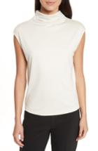 Women's Theory Draped Cowl Neck Stretch Jersey Top, Size - Ivory