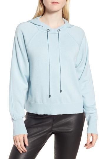 Women's Nordstrom Signature Cashmere-blend Hoodie Sweatshirt - Blue/green