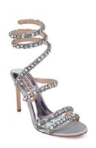 Women's Badgley Mischka Peace Crystal Ankle Wrap Sandal .5 M - Metallic