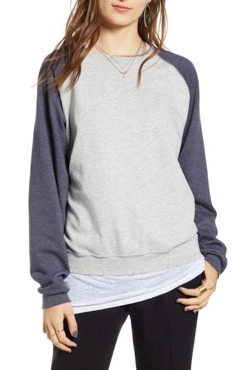 Women's Treasure & Bond Raglan Sweatshirt - Grey