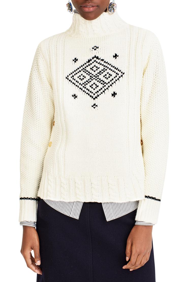 Women's The Reeds X J.crew Side Button Swing Sweater - Ivory