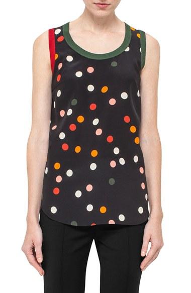 Women's Akris Punto Polka Dot Silk & Wool Shell