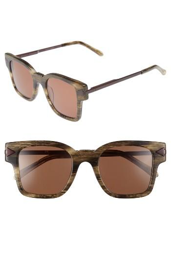 Women's Karen Walker Julius 49mm Square Sunglasses - Horn