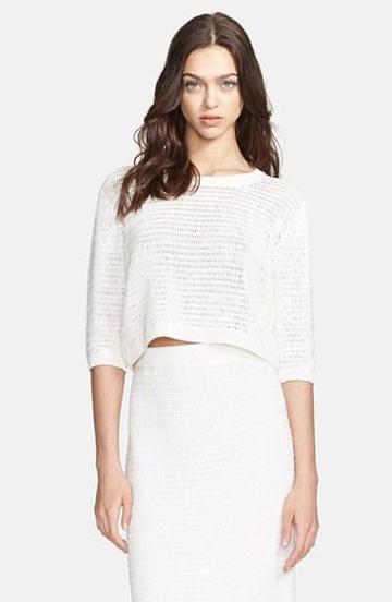 Theory 'harmona' Crop Sweater White