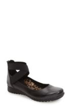 Women's Aetrex 'dakota' Ankle Strap Ballet Flat Eu - Black