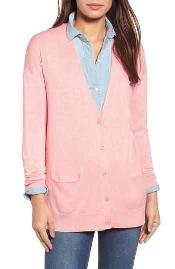 Women's Halogen Relaxed Pocket Cardigan - Pink