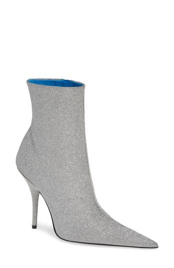 Women's Balenciaga Knife Glitter Bootie Us / 36eu - Metallic