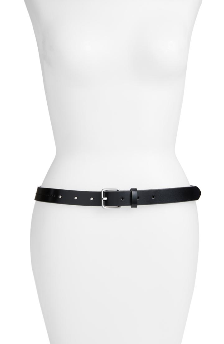 Women's Something Navy Stitch Trouser Belt - Black