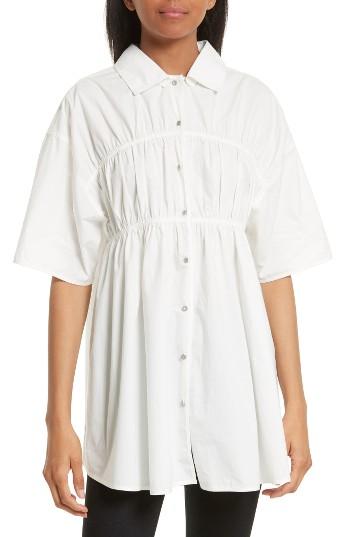 Women's Opening Ceremony Gathered Poplin Shirt - White