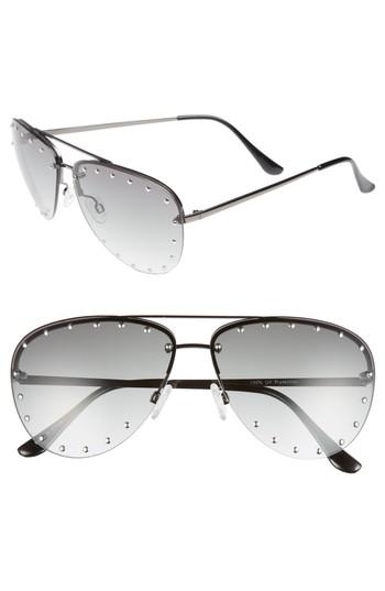 Women's Leith 63mm Studded Aviator Sunglasses - Gold/ Brown