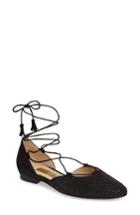 Women's Gabor Studded Lace-up Flat M - Black
