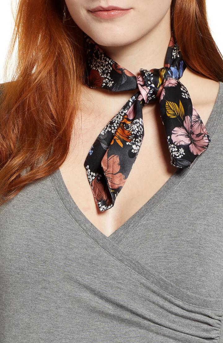 Women's Halogen X Atlantic-pacific Floral Print Silk Scarf