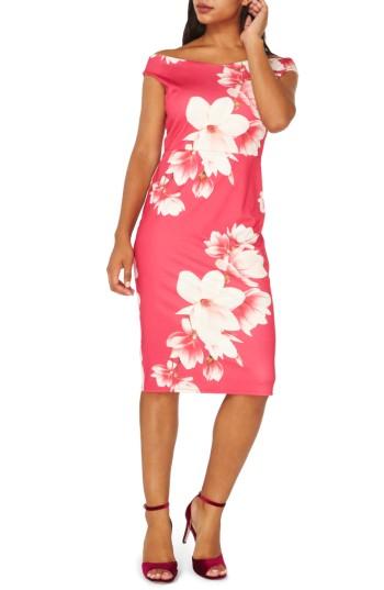 Women's Dorothy Perkins Bardot Sheath Dress Us / 10 Uk - Pink