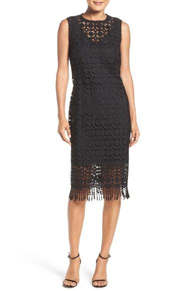 Women's Laundry By Shelli Segal Illusion Lace Midi Dress