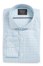 Men's Nordstrom Men's Shop Tech-smart Trim Fit Check Stretch Dress Shirt .5 32/33 - Green