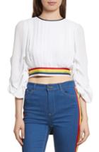 Women's Alice + Olivia Dakota Tack Sleeve Top - White
