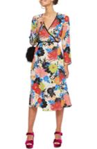 Women's Topshop Freya Floral Wrap Dress Us (fits Like 0) - Ivory