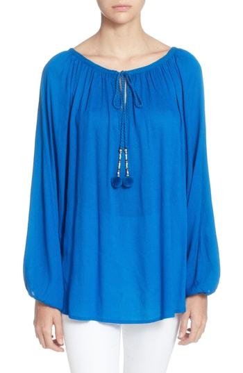 Women's Catherine Catherine Malandrino Sufi Crinkle Peasant Blouse - Blue