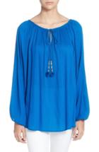 Women's Catherine Catherine Malandrino Sufi Crinkle Peasant Blouse - Blue