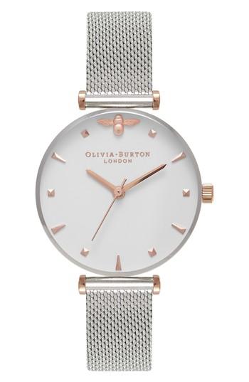 Women's Olivia Burton Queen Bee Mesh Strap Watch, 30mm