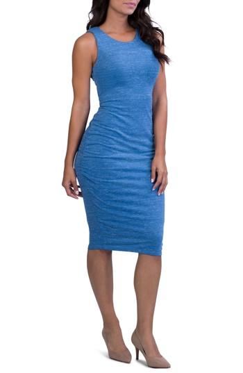 Women's Belly Bandit Perfect Ruched Maternity/nursing Dress - Blue