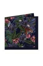 Men's Ted Baker London Jungle Print Wool Pocket Square, Size - Blue