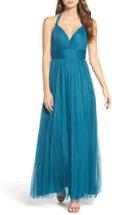 Women's Wtoo Deep V-neck Chiffon & Tulle Gown - Green