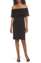 Women's Vince Camuto Pleat Ruffle Off The Shoulder Dress - Black