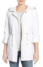Women's Ellen Tracy Roll Sleeve Sail Cloth Anorak - White