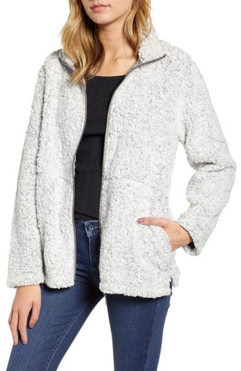 Women's Dylan Frosty Faux Shearling Stadium Jacket - Grey